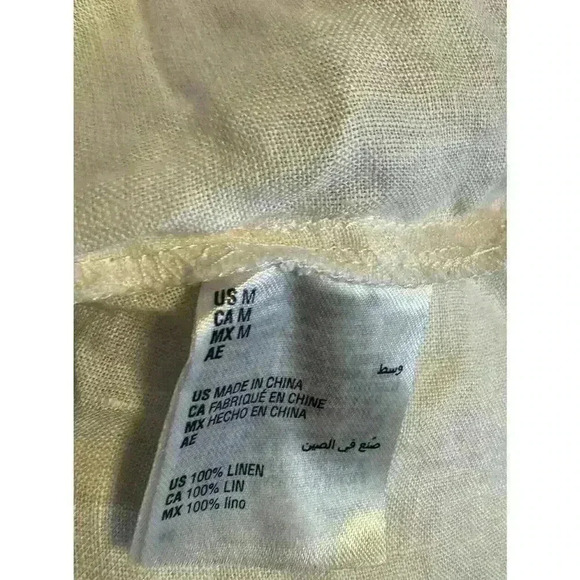 Inc International Concepts 100% Linen Frayed-Hem White Top Mariner Size M, - Picture 7 of 8